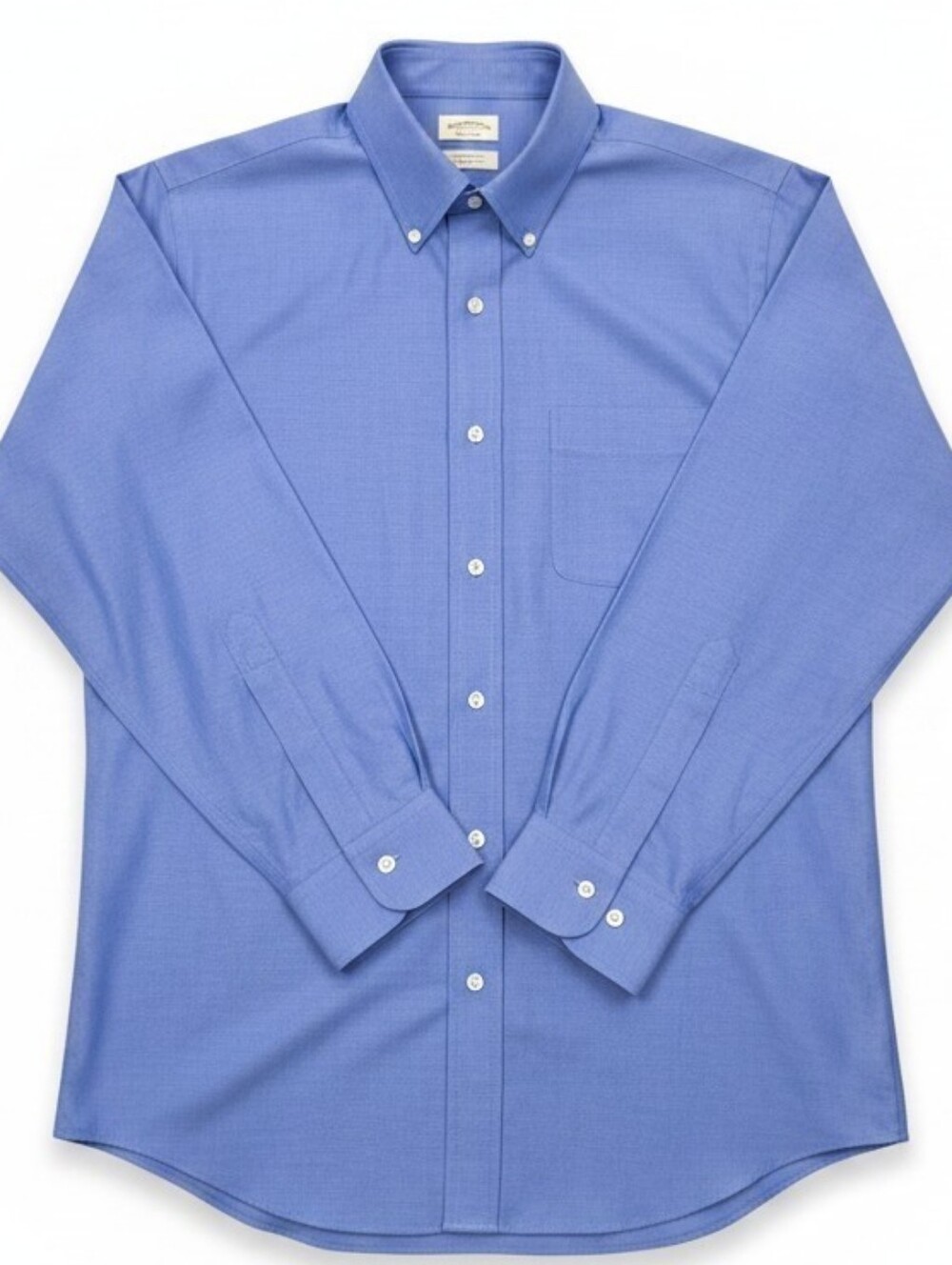 Brooks Brothers Dress Shirt Men 15.5 33 Blue Button Down Solid Regular Fit